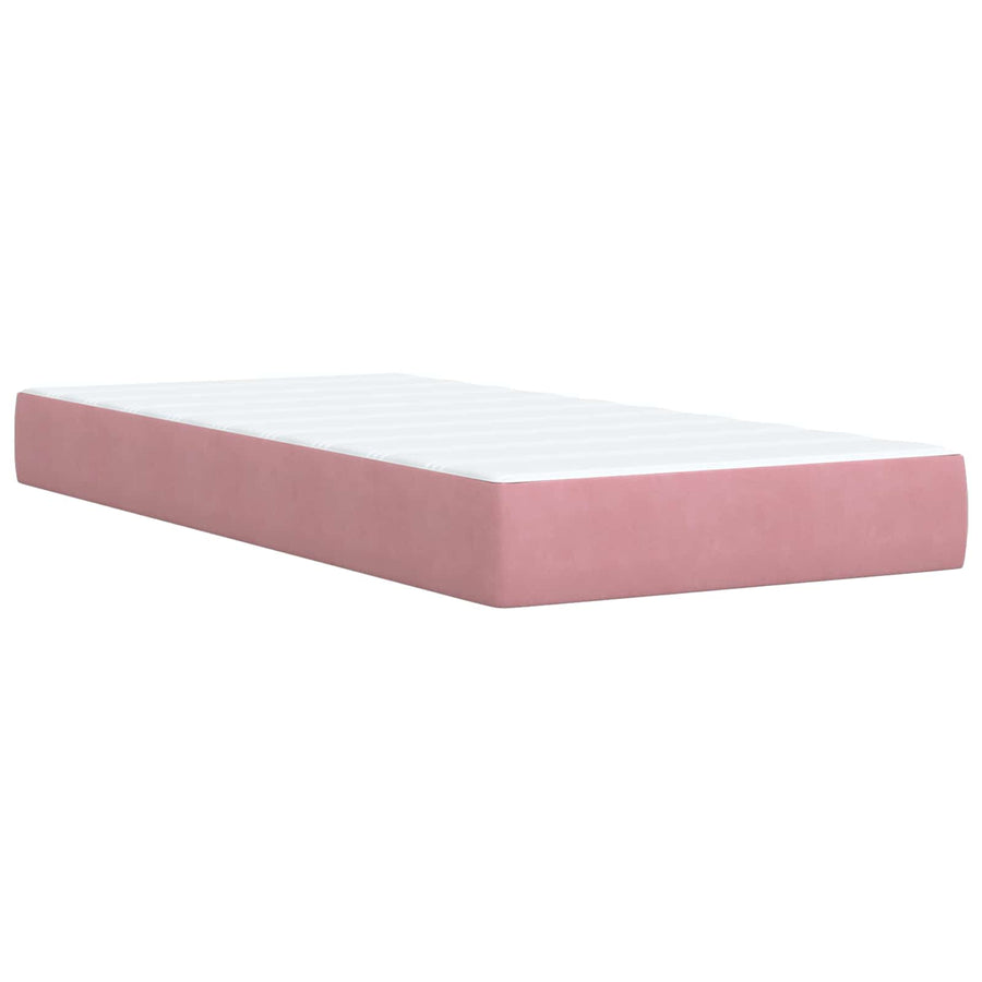 Boxspringbed met matras met hoofdeinde Roze 90 x 200 cm Fluweel