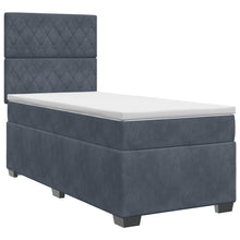 Boxspringbed met matras Donkergrijs 100 x 200 cm Fluweel