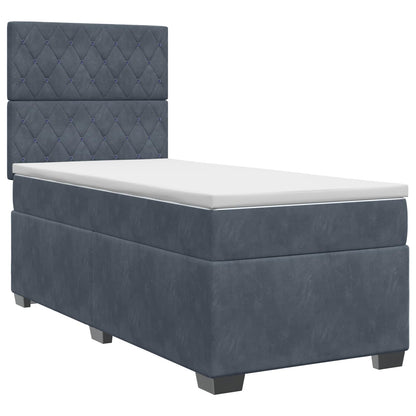 Boxspringbed met matras Donkergrijs 100 x 200 cm Fluweel