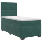 Boxspringbed met matras Donkergroen 100 x 200 cm Fluweel