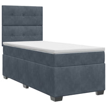 Boxspringbed met matras Donkergrijs 100 x 200 cm Fluweel