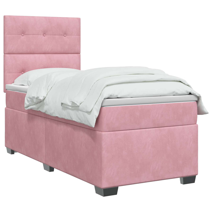 Boxspringbed met matras Roze 100 x 200 cm Fluweel