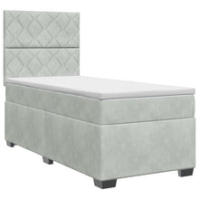 Boxspringbed met matras Lichtgrijs 100 x 200 cm Fluweel