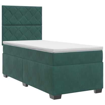 Boxspringbed met matras Donkergroen 100 x 200 cm Fluweel