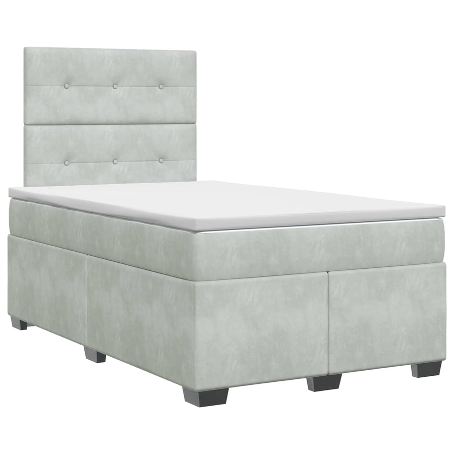 Boxspringbed met matras Lichtgrijs 120 x 190 cm Fluweel