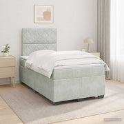 Boxspringbed 120x190 cm lichtgrijs fluweel