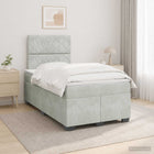 Boxspringbed met matras Lichtgrijs 120 x 200 cm Fluweel