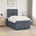 Boxspringbed met matras Donkergrijs 120 x 190 cm Fluweel