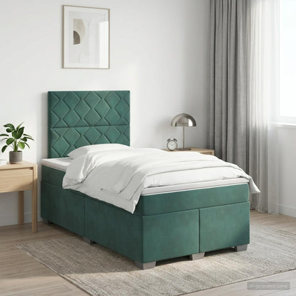 Boxspringbed met matras Donkergroen 120 x 200 cm Fluweel