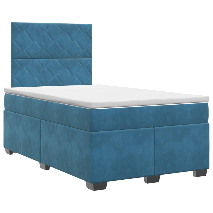 Boxspringbed met matras Blauw 120 x 190 cm Fluweel