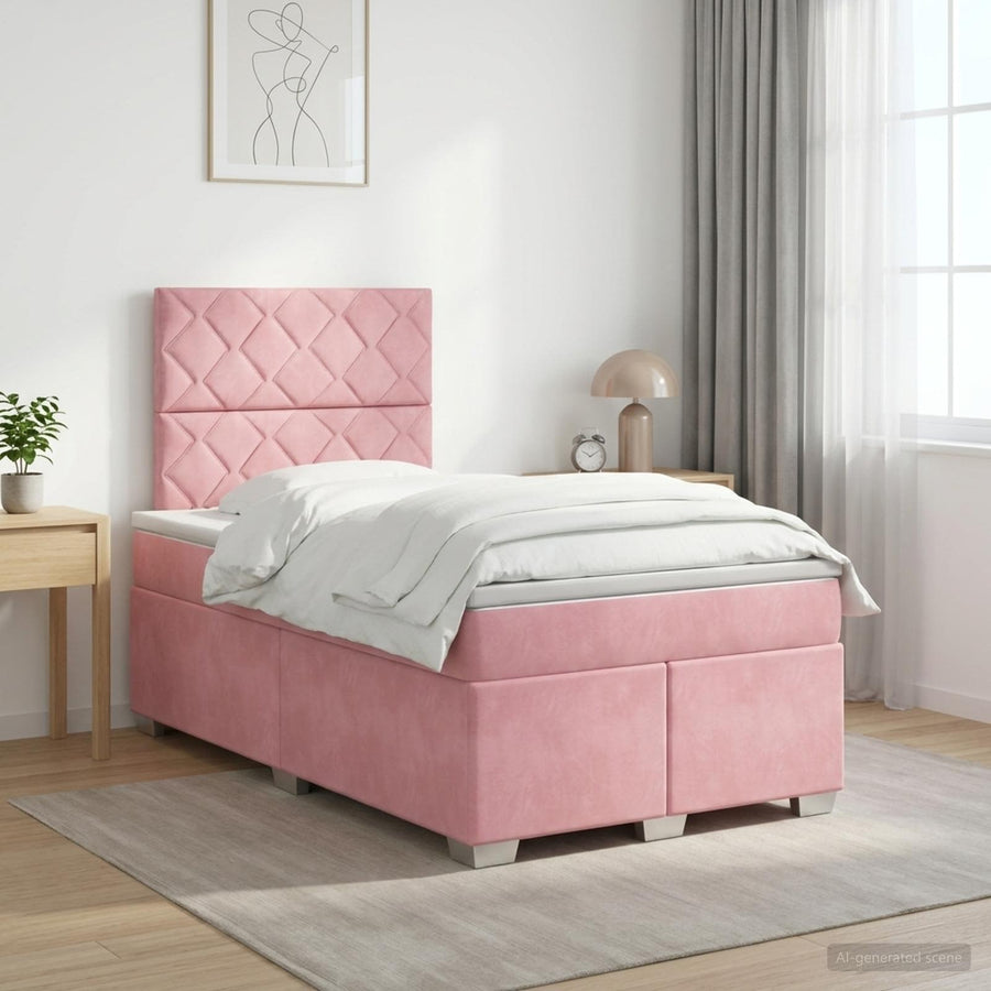 Boxspringbed met matras Roze 120 x 200 cm Fluweel