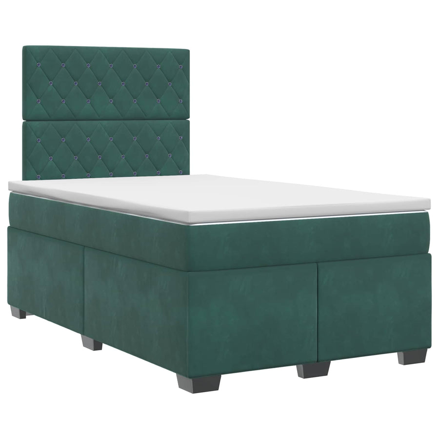 Boxspringbed met matras Donkergroen 120 x 200 cm Fluweel