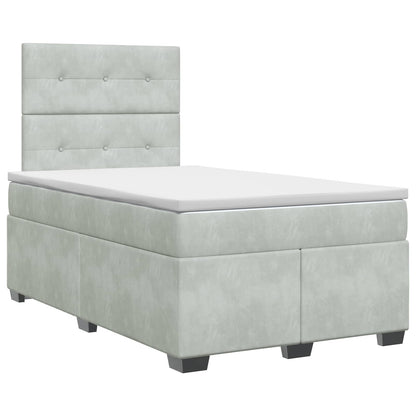 Boxspringbed met matras Lichtgrijs 120 x 200 cm Fluweel