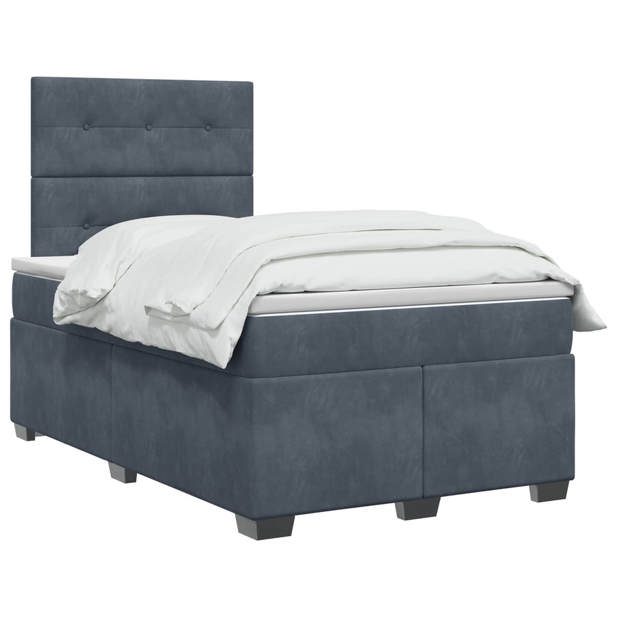 Boxspringbed met matras Donkergrijs 120 x 200 cm Fluweel