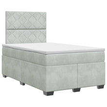 Boxspringbed met matras Lichtgrijs 120 x 200 cm Fluweel