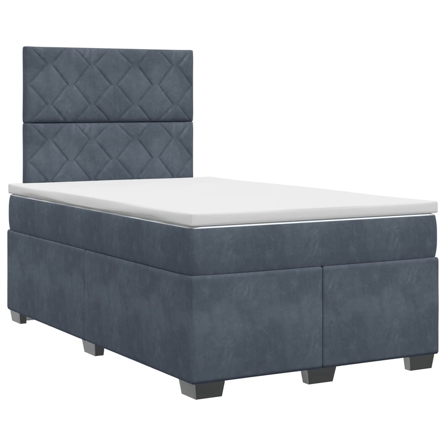 Boxspringbed met matras Donkergrijs 120 x 200 cm Fluweel