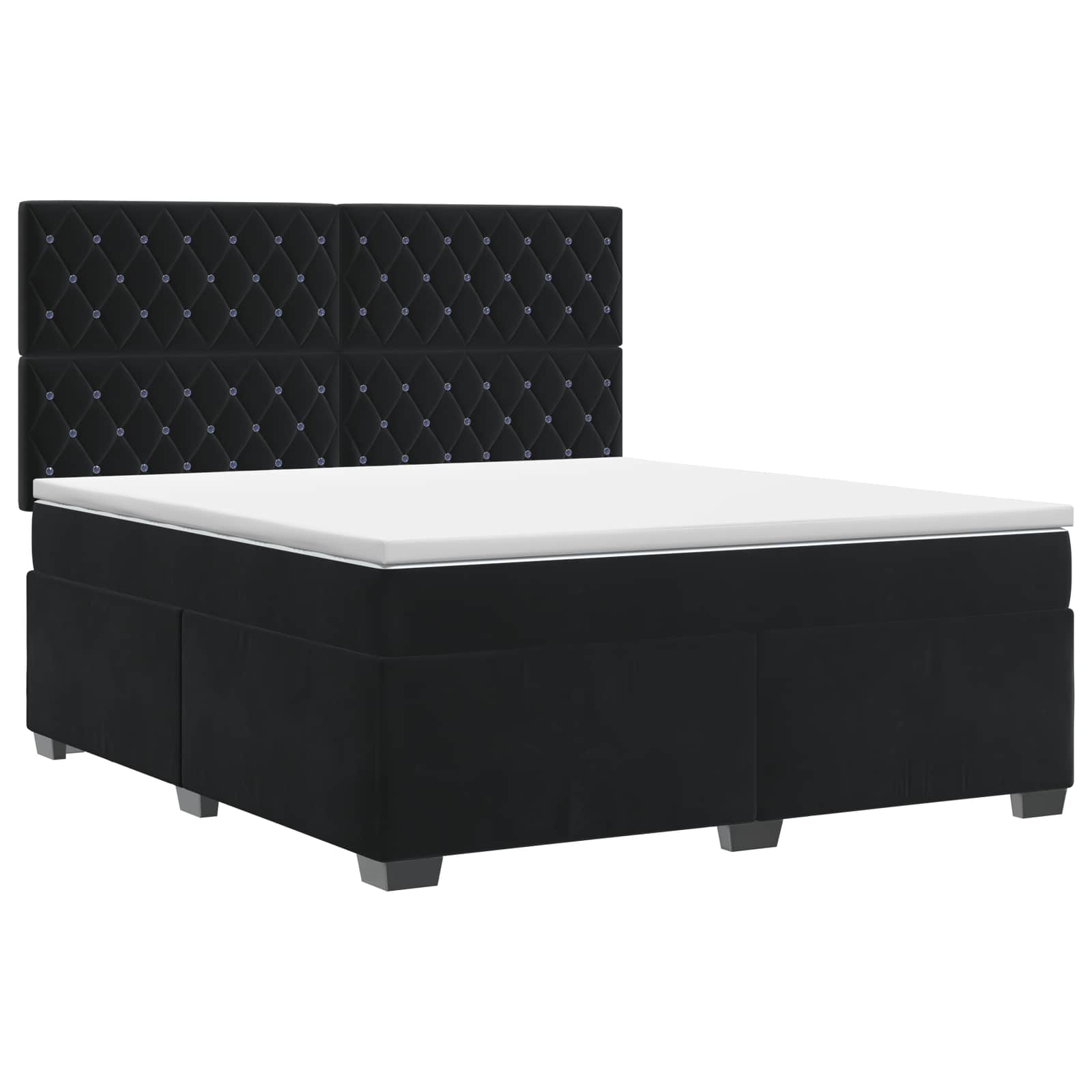 Boxspringbed met matras Zwart 140 x 190 cm Fluweel