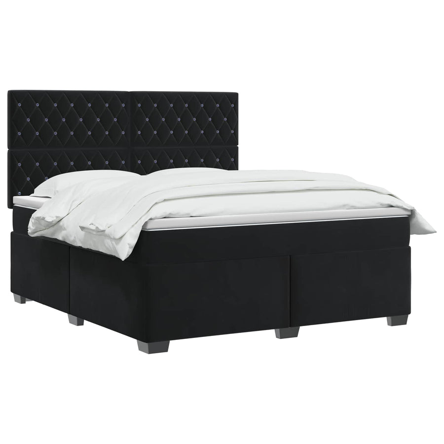 Boxspringbed met matras Zwart 140 x 190 cm Fluweel