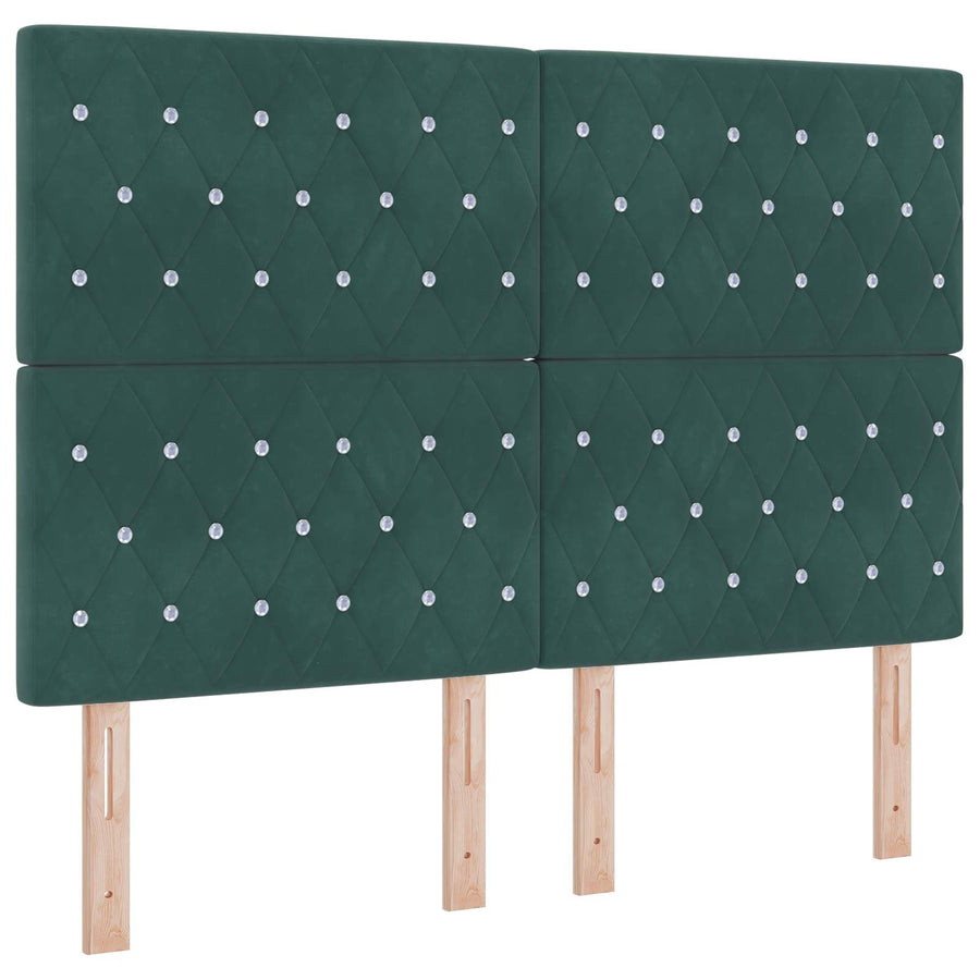 Boxspringbed met matras Donkergroen 140 x 190 cm Fluweel