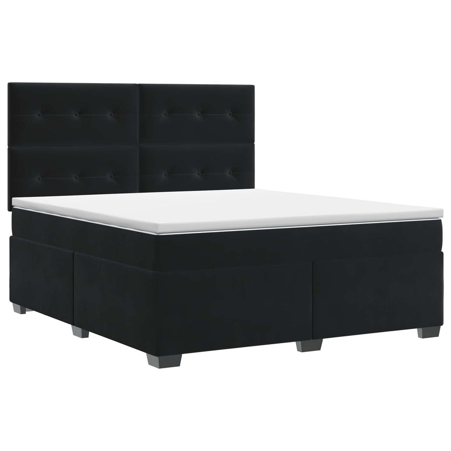 Boxspringbed met matras Zwart 140 x 190 cm Fluweel