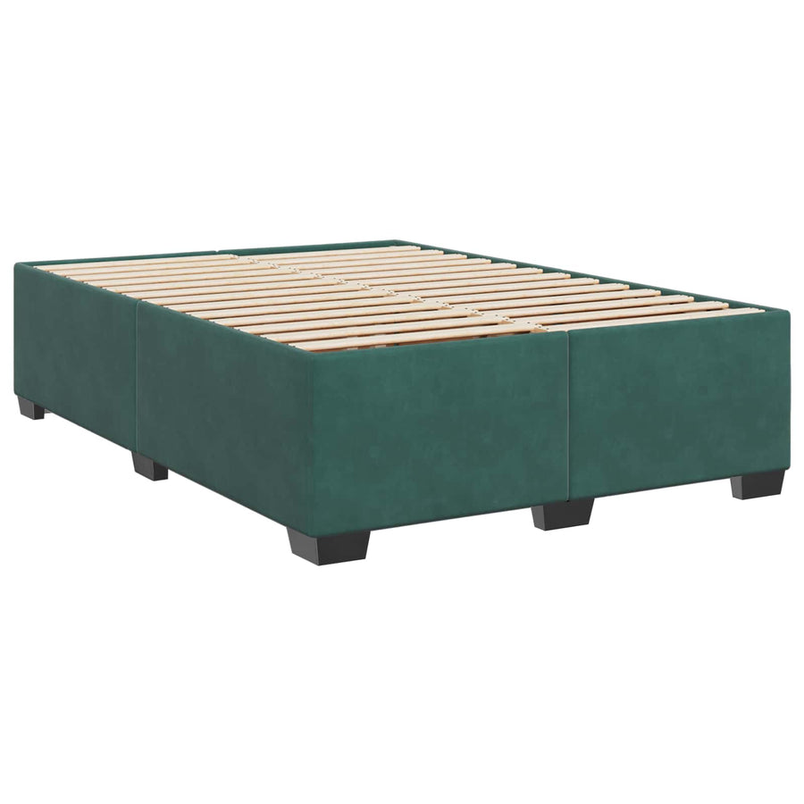 Boxspringbed met matras Donkergroen 140 x 200 cm Fluweel