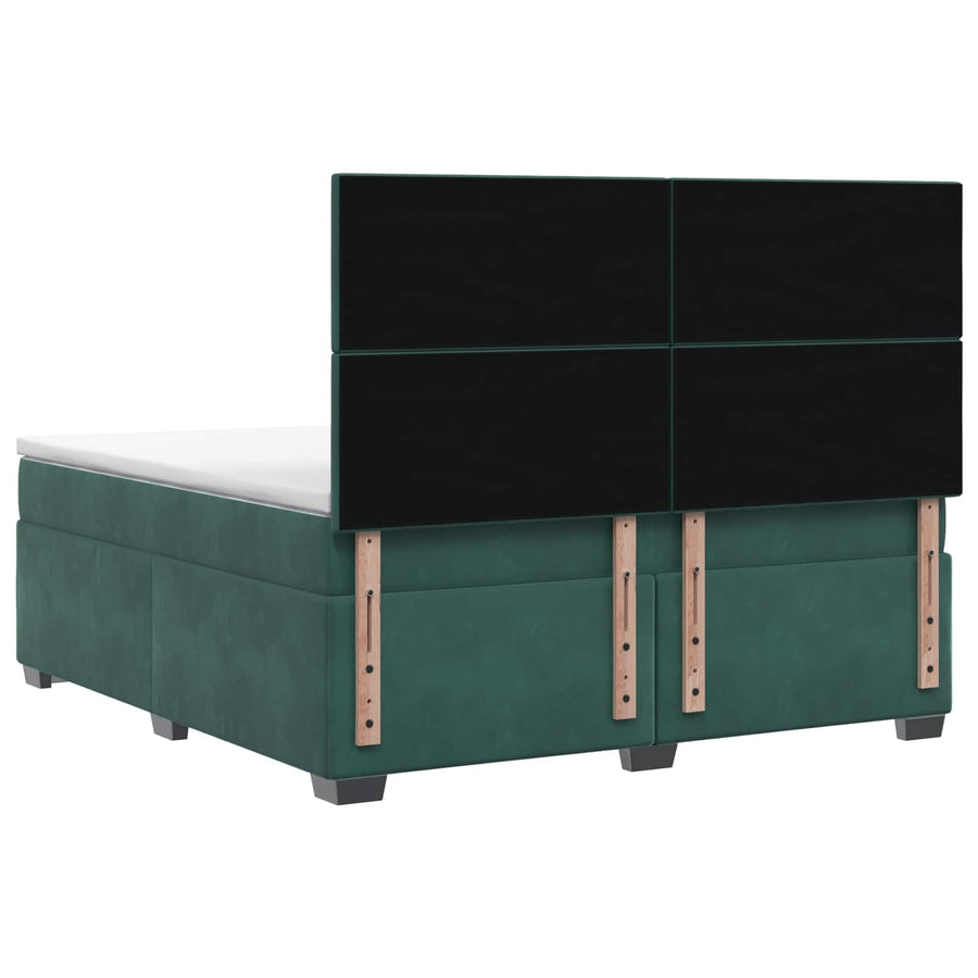 Boxspringbed met matras Donkergroen 140 x 200 cm Fluweel
