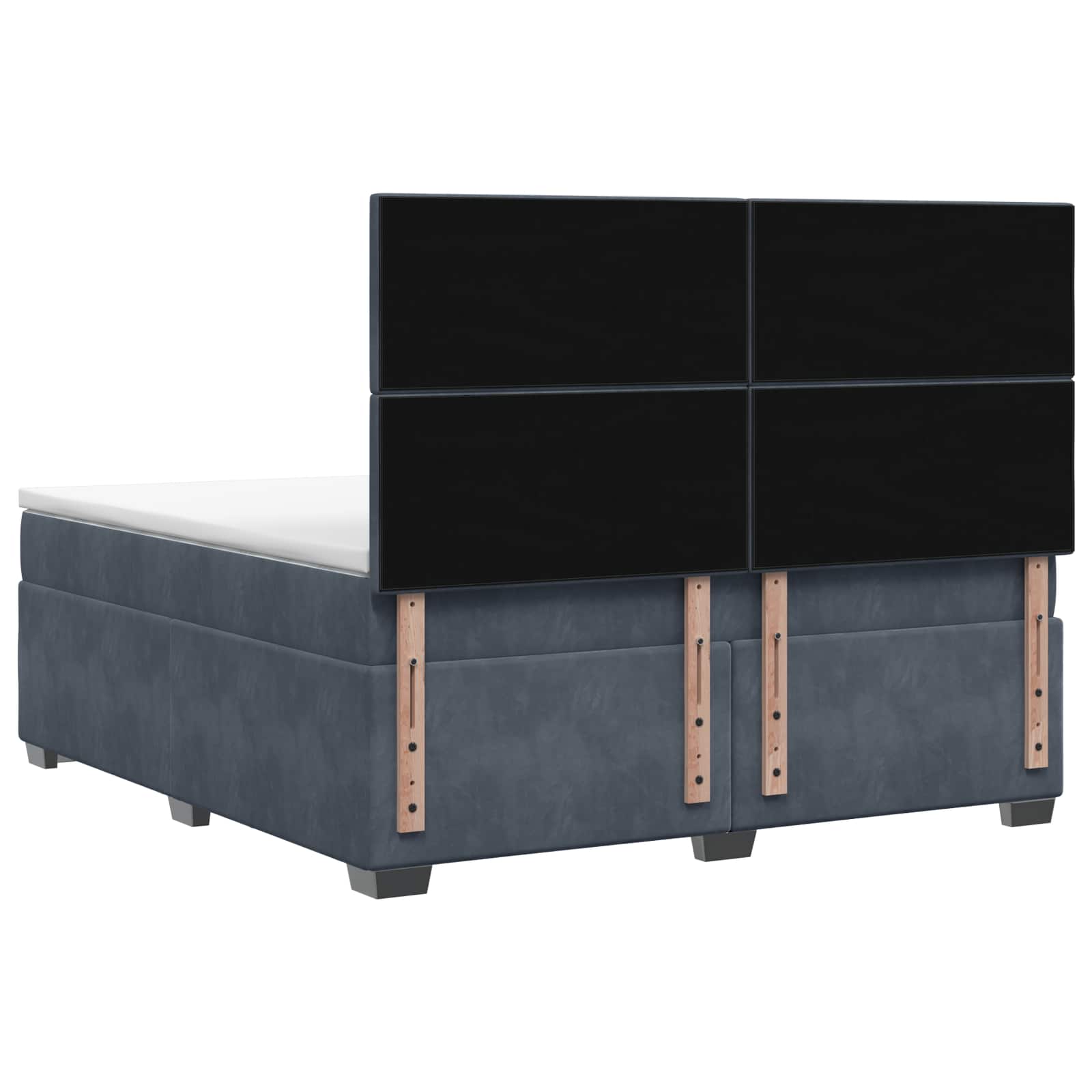 Boxspringbed met matras Donkergrijs 140 x 200 cm Fluweel
