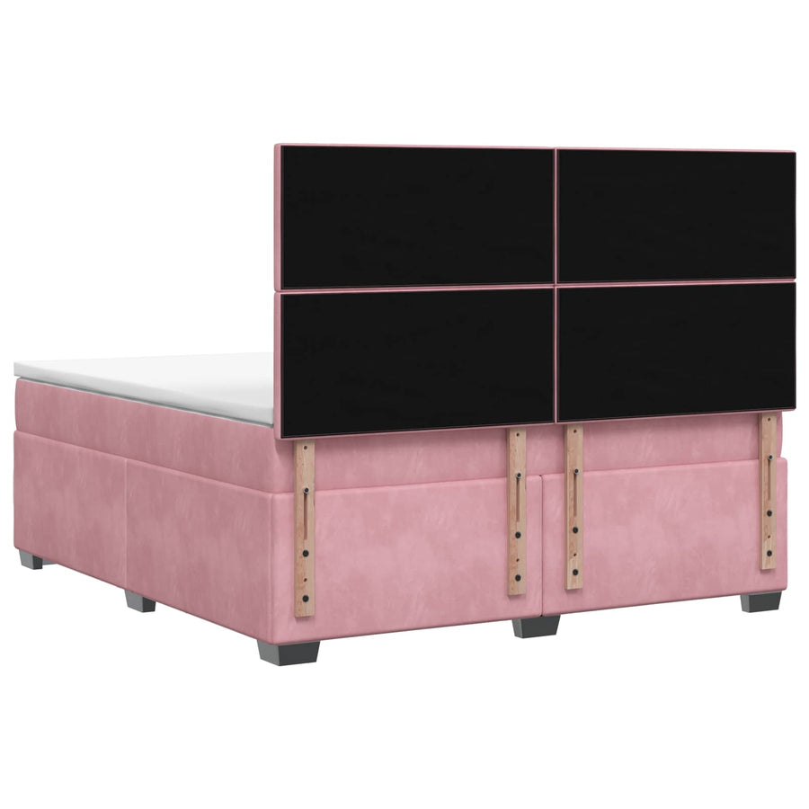 Boxspringbed met matras Roze 140 x 200 cm Fluweel