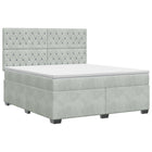 Boxspringbed 160x200 cm lichtgrijs fluweel