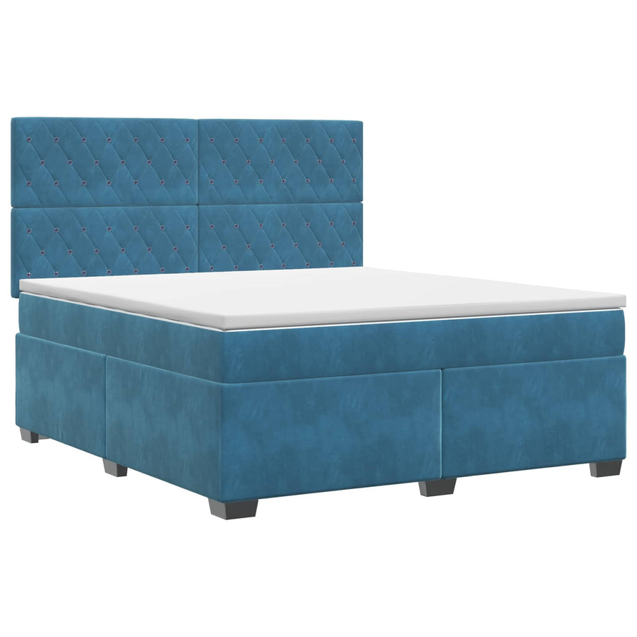 Boxspringbed met matras Blauw 160 x 200 cm Fluweel