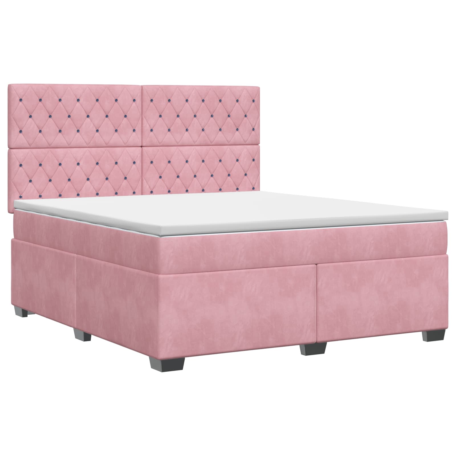 Boxspringbed met matras Roze 160 x 200 cm Fluweel