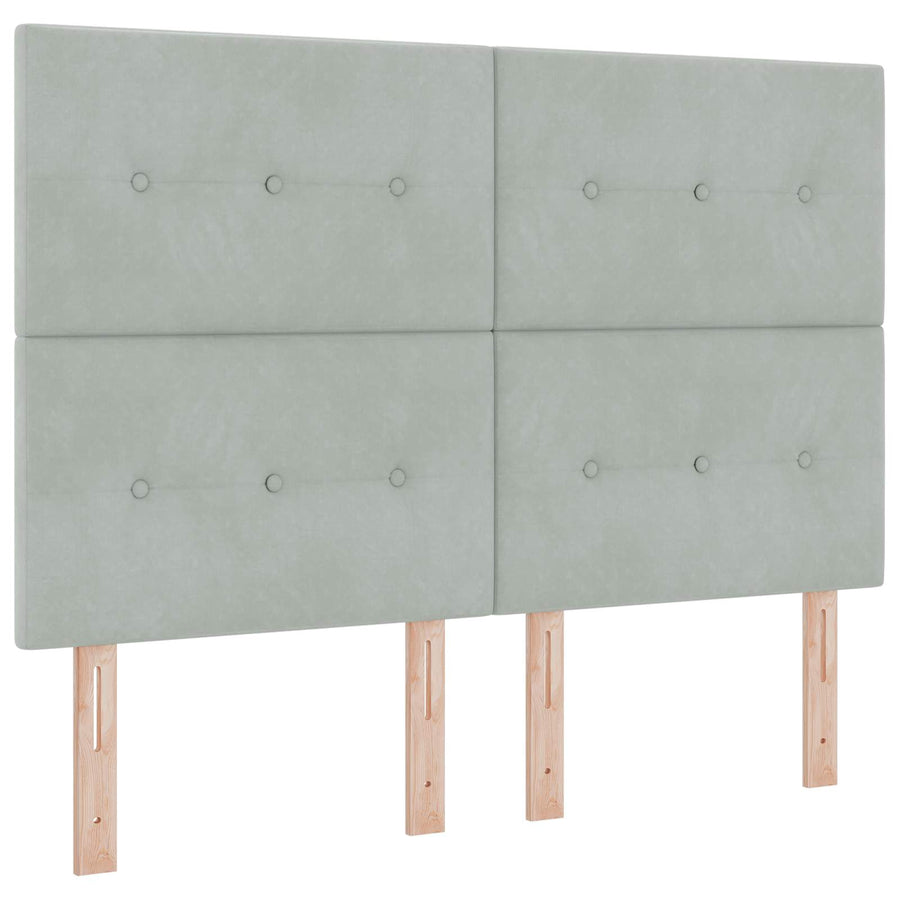 Boxspringbed met matras Lichtgrijs 160 x 200 cm Fluweel