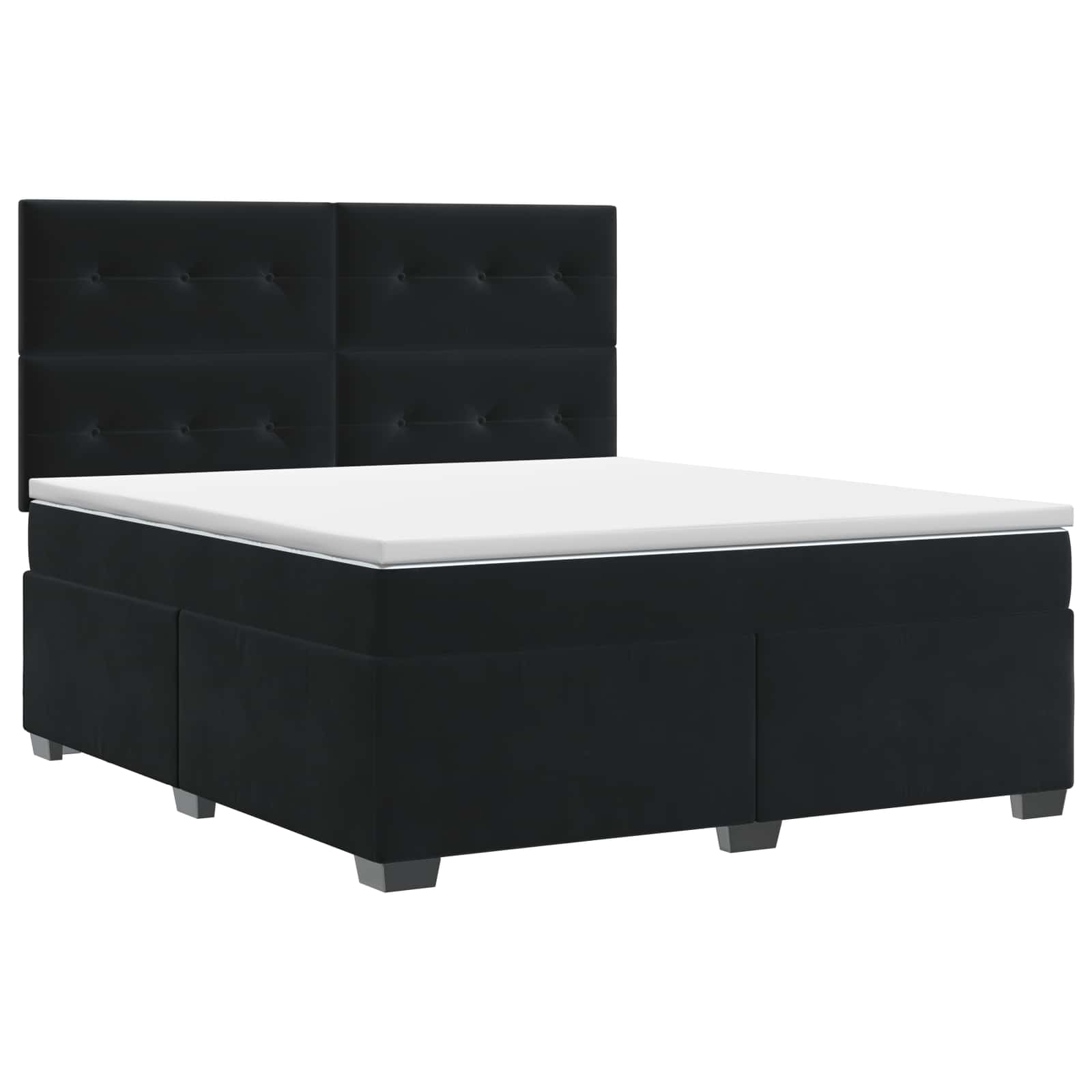 Boxspringbed met matras Zwart 160 x 200 cm Fluweel
