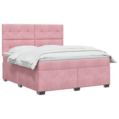 Boxspringbed met matras Roze 160 x 200 cm Fluweel