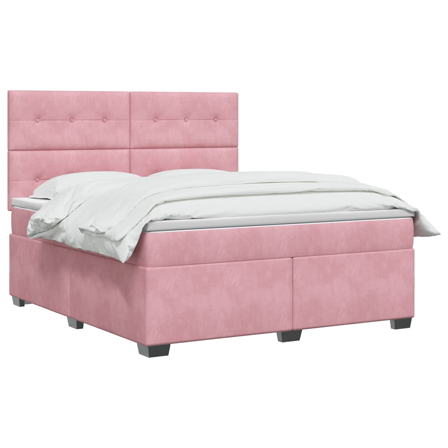 Boxspringbed met matras Roze 160 x 200 cm Fluweel