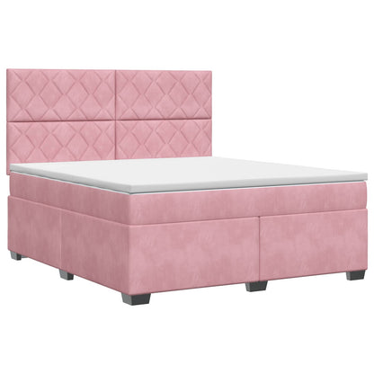 Boxspringbed met matras Roze 160 x 200 cm Fluweel