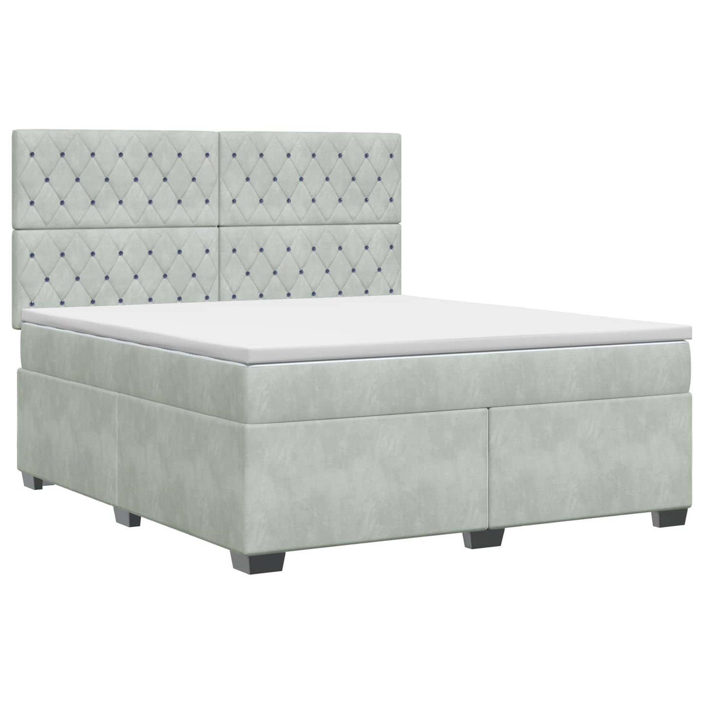 Boxspringbed met matras Lichtgrijs 180 x 200 cm Fluweel