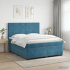 Boxspringbed met matras Blauw 160 x 200 cm Fluweel