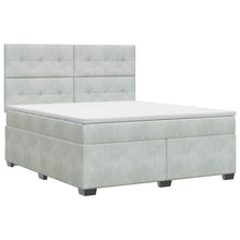 Boxspringbed met matras Lichtgrijs 180 x 200 cm Fluweel