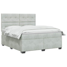 Boxspringbed met matras Lichtgrijs 180 x 200 cm Fluweel
