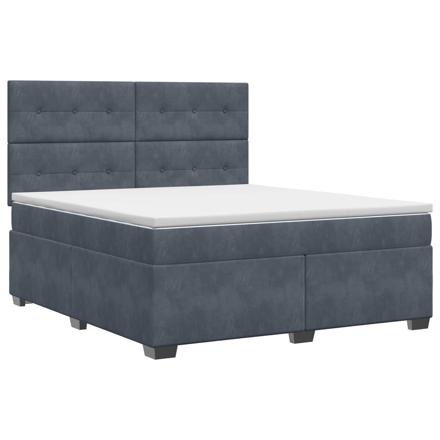 Boxspringbed met matras Donkergrijs 180 x 200 cm Fluweel