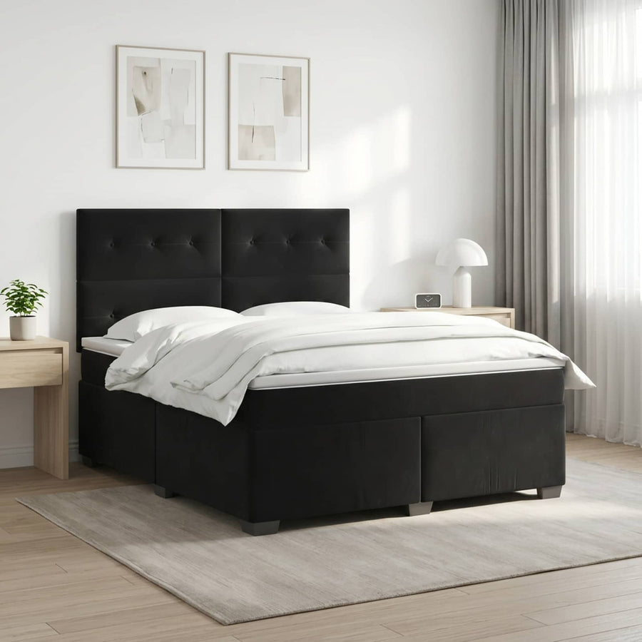 Boxspringbed met matras Zwart 140 x 190 cm Fluweel