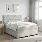 Boxspringbed met matras Lichtgrijs 160 x 200 cm Fluweel