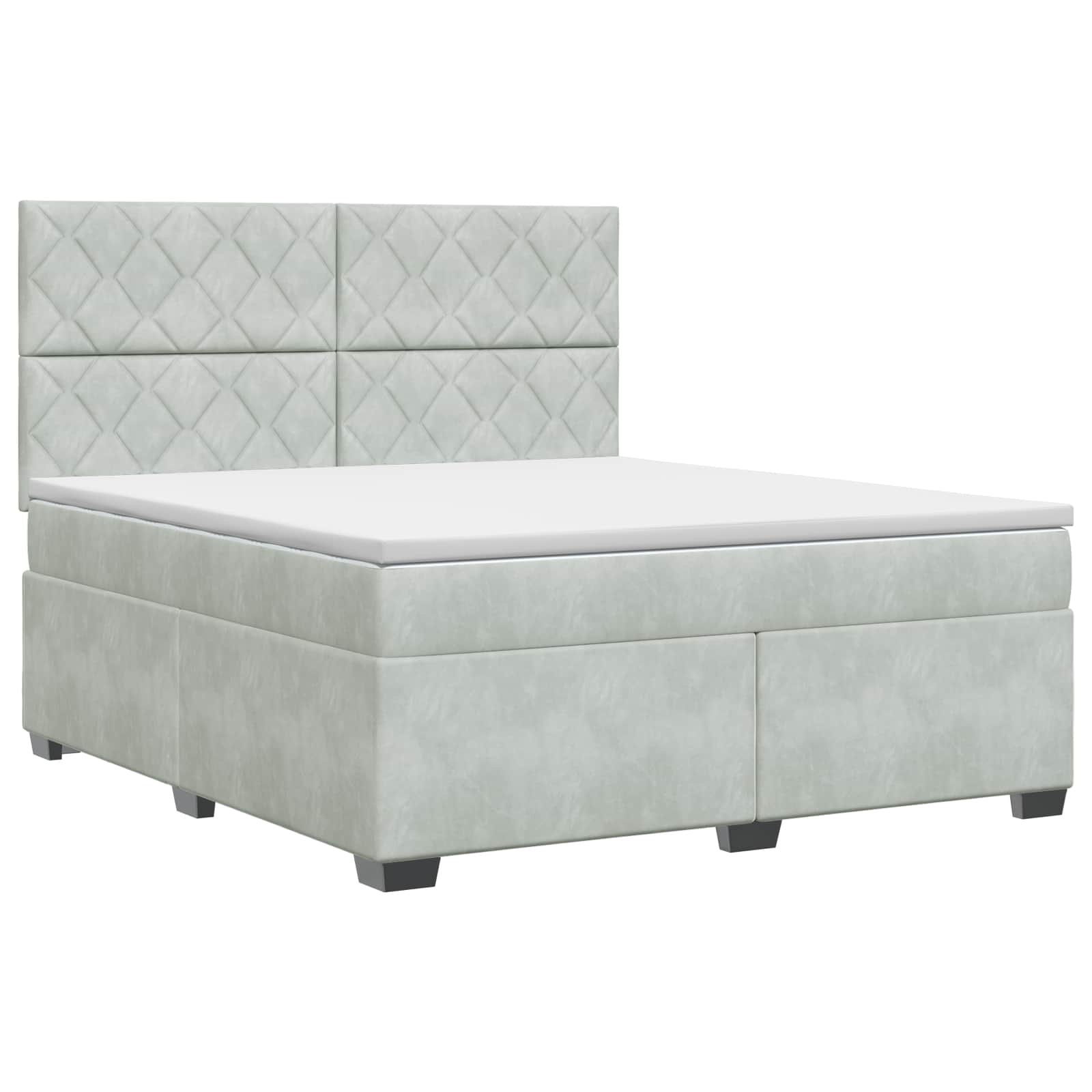 Boxspringbed met matras Lichtgrijs 180 x 200 cm Fluweel