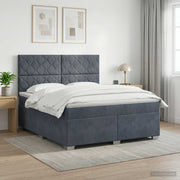 Boxspringbed met matras 140x200 cm donkergrijs fluweel