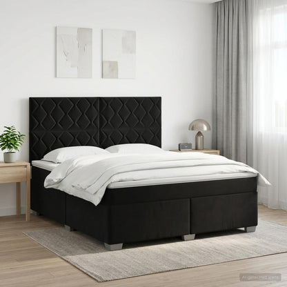 Boxspringbed met matras Zwart 140 x 190 cm Fluweel
