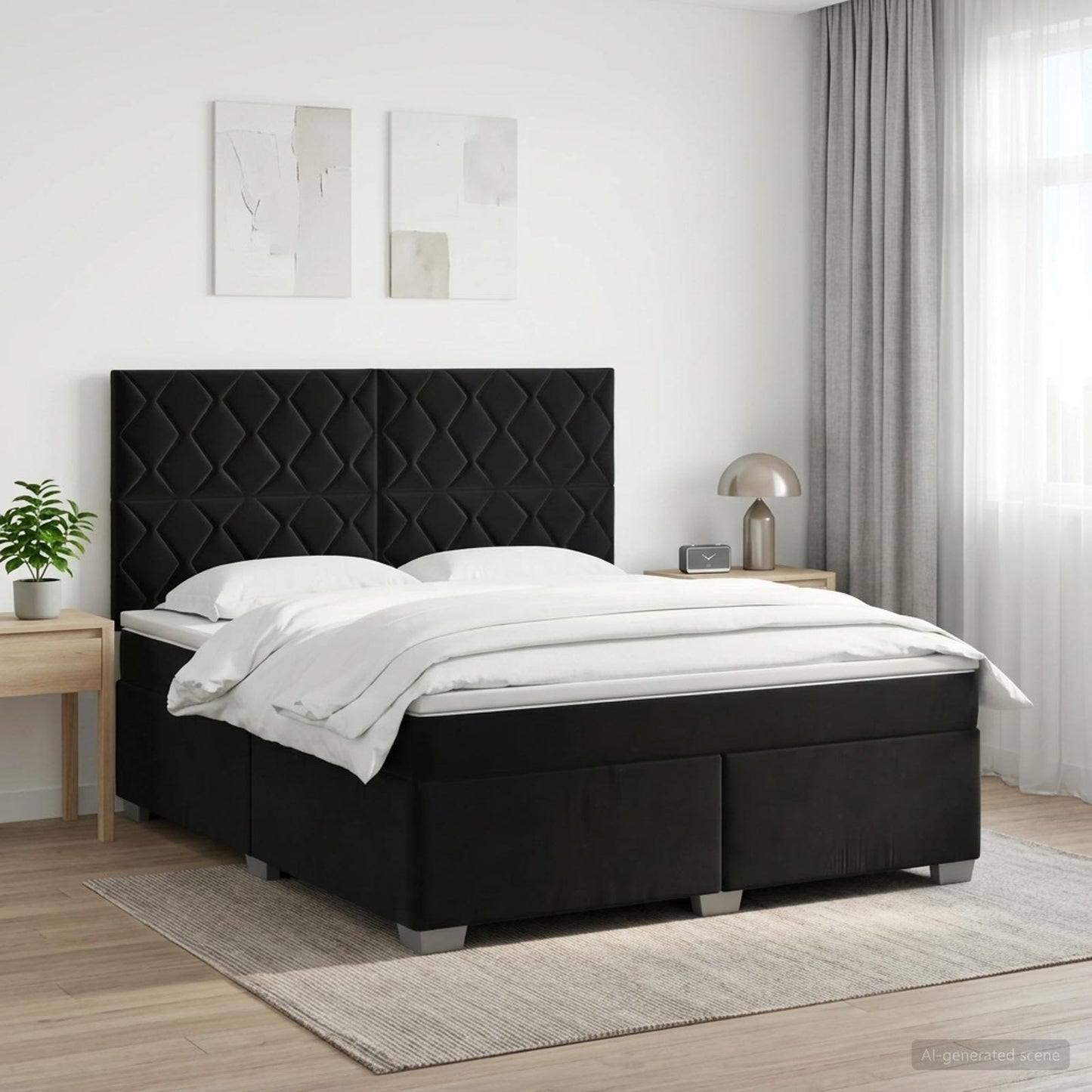 Boxspringbed met matras Zwart 140 x 200 cm Fluweel