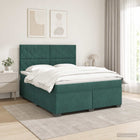 Boxspringbed met matras Donkergroen 160 x 200 cm Fluweel
