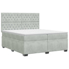 Boxspringbed met matras Lichtgrijs 200 x 200 cm Fluweel