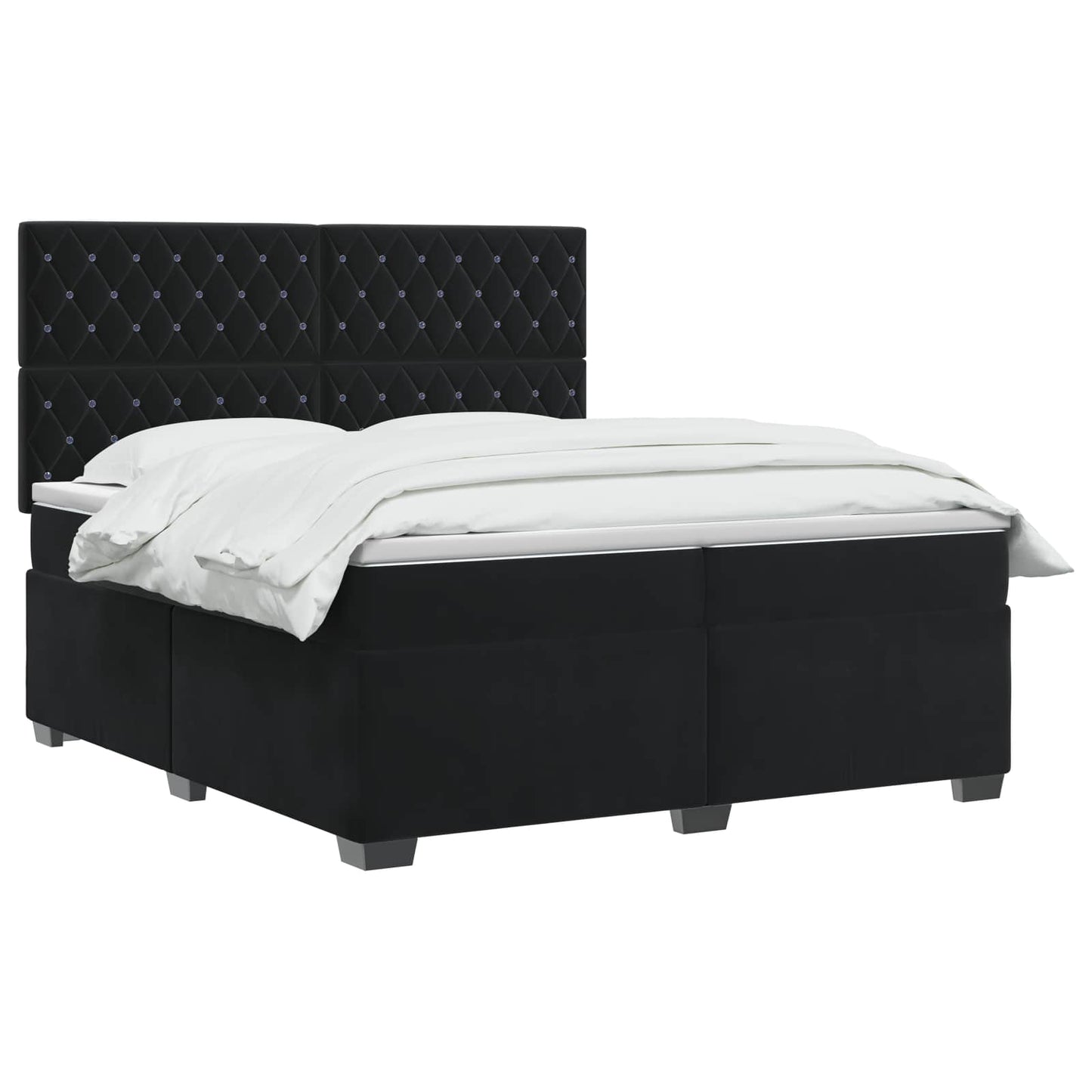 Boxspringbed met matras Zwart 200 x 200 cm Fluweel